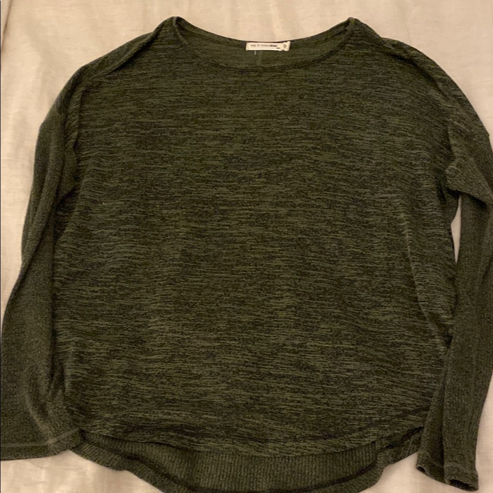 Rag & Bone Olive Knit Long Sleeve Tee